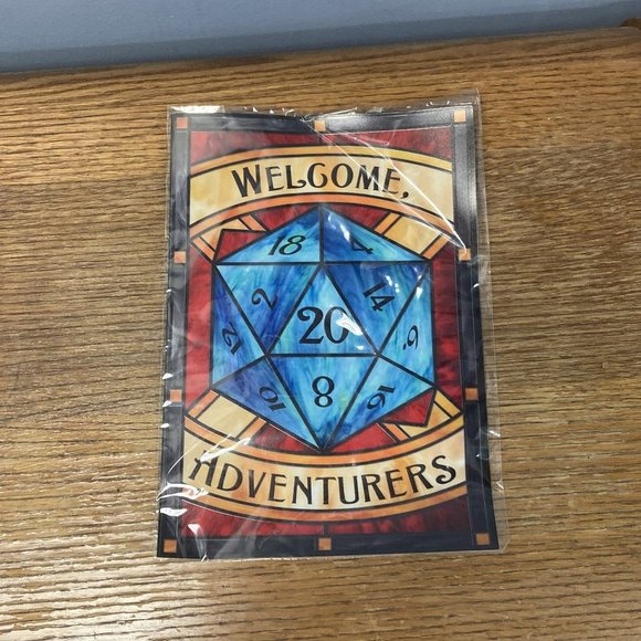 Other - Dungeons & Dragons Welcome Adventurers' - Icon style Stained Glass window cling